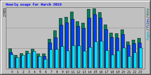 Hourly usage for March 2019