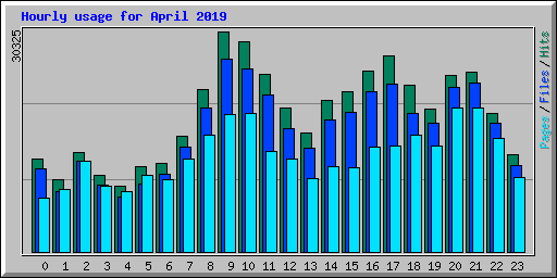 Hourly usage for April 2019