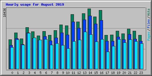 Hourly usage for August 2019