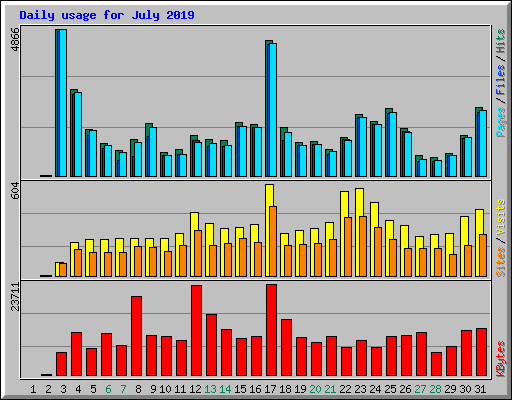 Daily usage for July 2019