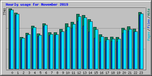 Hourly usage for November 2019