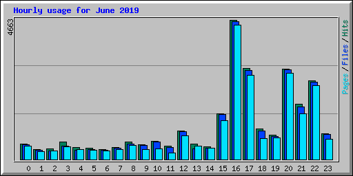 Hourly usage for June 2019