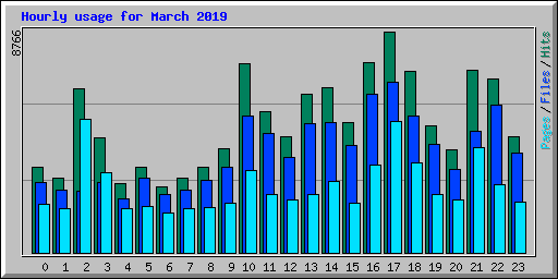 Hourly usage for March 2019