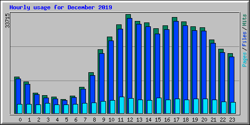 Hourly usage for December 2019