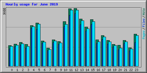 Hourly usage for June 2019