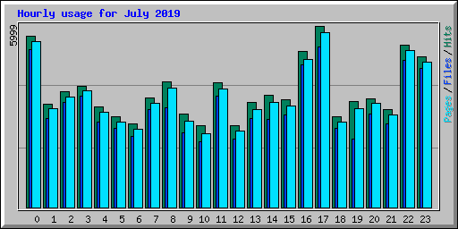 Hourly usage for July 2019